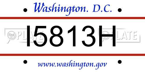 I5813H District Of Columbia License Plate