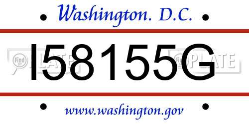 I58155G District Of Columbia License Plate