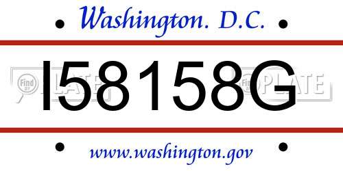 I58158G District Of Columbia License Plate