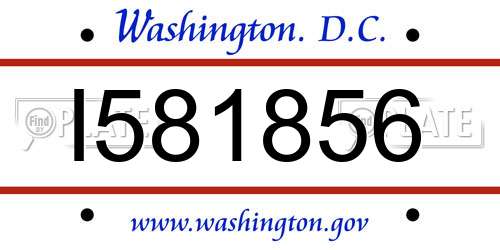 I581856 District Of Columbia License Plate