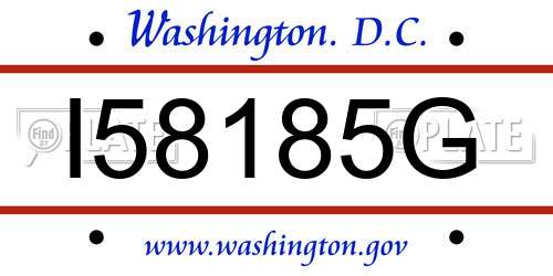 I58185G District Of Columbia License Plate