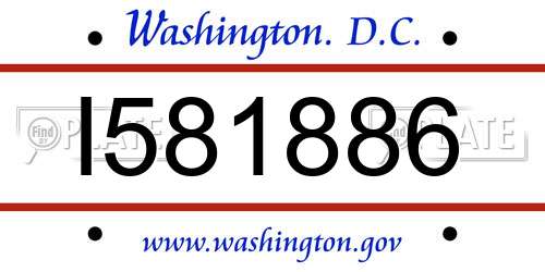 I581886 District Of Columbia License Plate