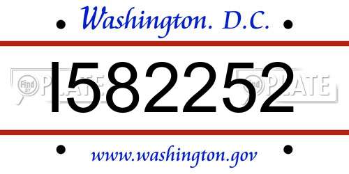 I582252 District Of Columbia License Plate