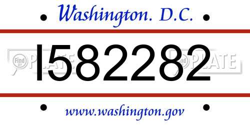 I582282 District Of Columbia License Plate