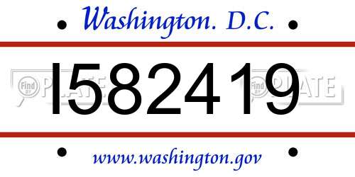 I582419 District Of Columbia License Plate