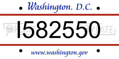 I582550 District Of Columbia License Plate