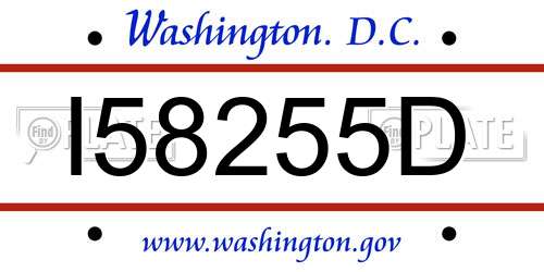 I58255D District Of Columbia License Plate