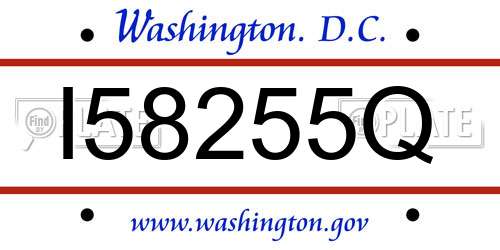 I58255Q District Of Columbia License Plate