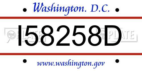 I58258D District Of Columbia License Plate
