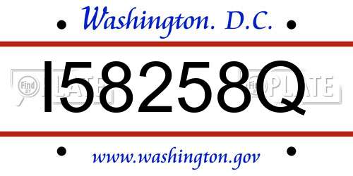 I58258Q District Of Columbia License Plate