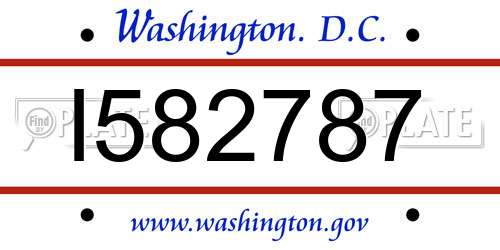 I582787 District Of Columbia License Plate
