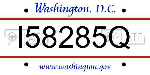 I58285Q District Of Columbia License Plate