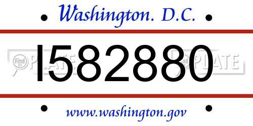 I582880 District Of Columbia License Plate