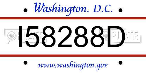 I58288D District Of Columbia License Plate