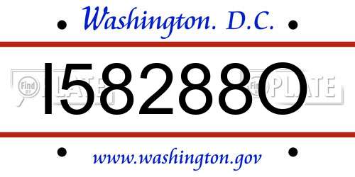 I58288O District Of Columbia License Plate