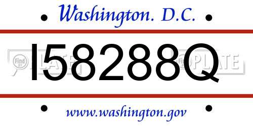 I58288Q District Of Columbia License Plate