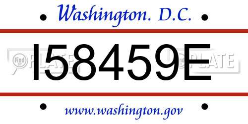 I58459E District Of Columbia License Plate