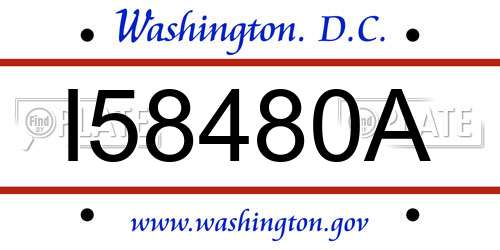 I58480A District Of Columbia License Plate
