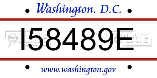 I58489E District Of Columbia License Plate