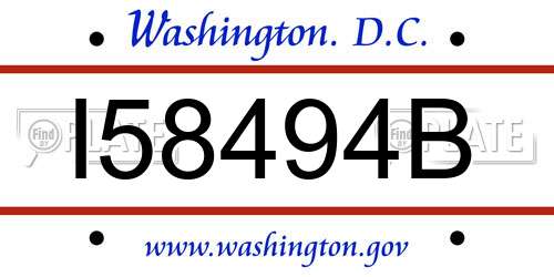 I58494B District Of Columbia License Plate