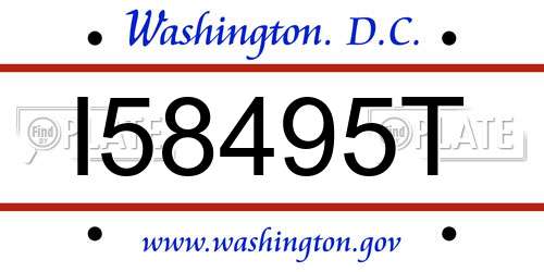 I58495T District Of Columbia License Plate