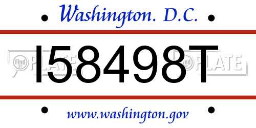 I58498T District Of Columbia License Plate