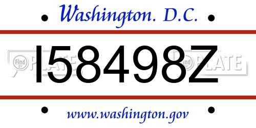 I58498Z District Of Columbia License Plate