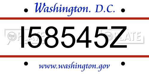 I58545Z District Of Columbia License Plate