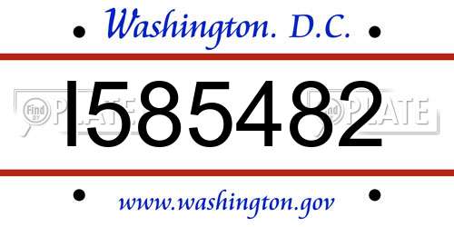 I585482 District Of Columbia License Plate