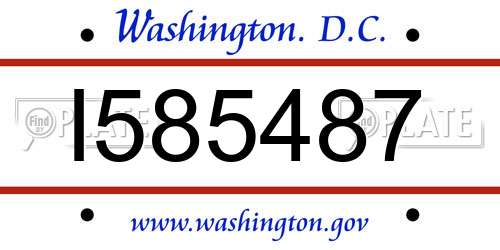 I585487 District Of Columbia License Plate