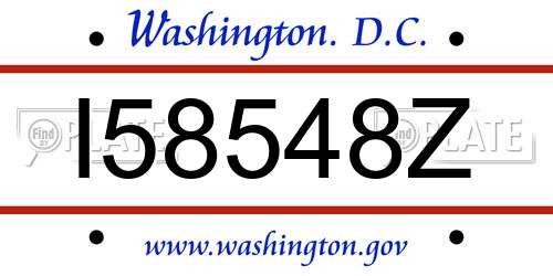 I58548Z District Of Columbia License Plate