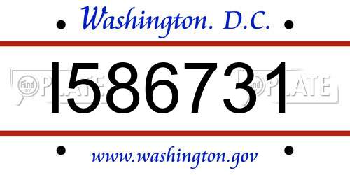 I586731 District Of Columbia License Plate