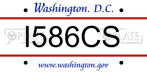 I586CS District Of Columbia License Plate
