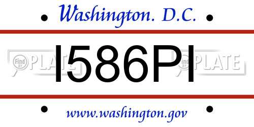 I586PI District Of Columbia License Plate