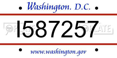 I587257 District Of Columbia License Plate