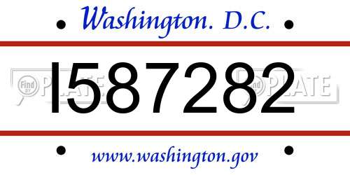 I587282 District Of Columbia License Plate
