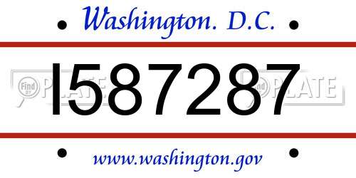 I587287 District Of Columbia License Plate