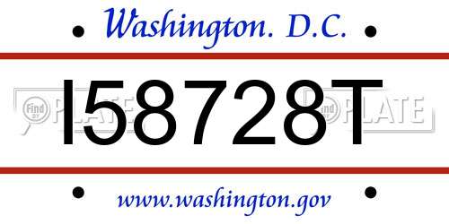 I58728T District Of Columbia License Plate