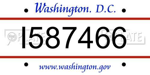 I587466 District Of Columbia License Plate