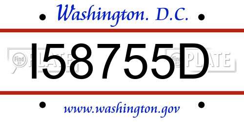 I58755D District Of Columbia License Plate