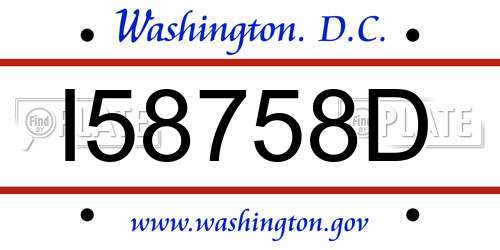 I58758D District Of Columbia License Plate