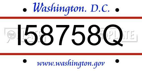 I58758Q District Of Columbia License Plate