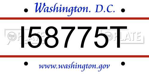 I58775T District Of Columbia License Plate