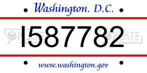 I587782 District Of Columbia License Plate