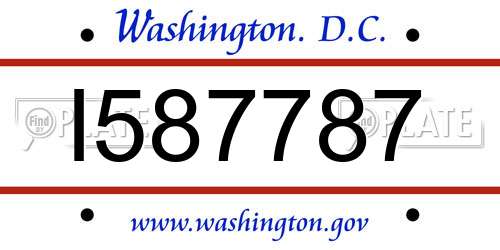 I587787 District Of Columbia License Plate