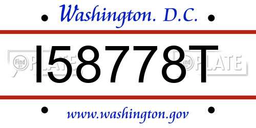 I58778T District Of Columbia License Plate
