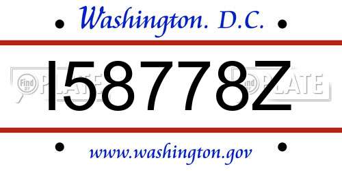 I58778Z District Of Columbia License Plate