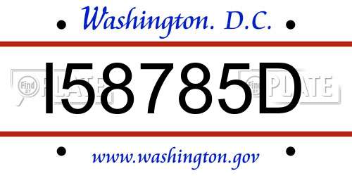 I58785D District Of Columbia License Plate