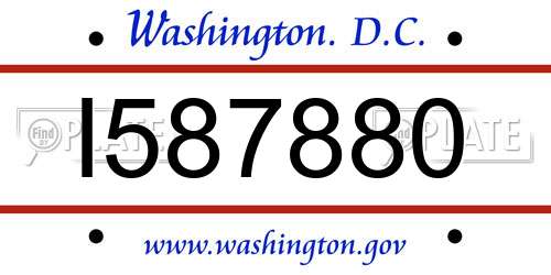 I587880 District Of Columbia License Plate