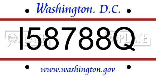 I58788Q District Of Columbia License Plate